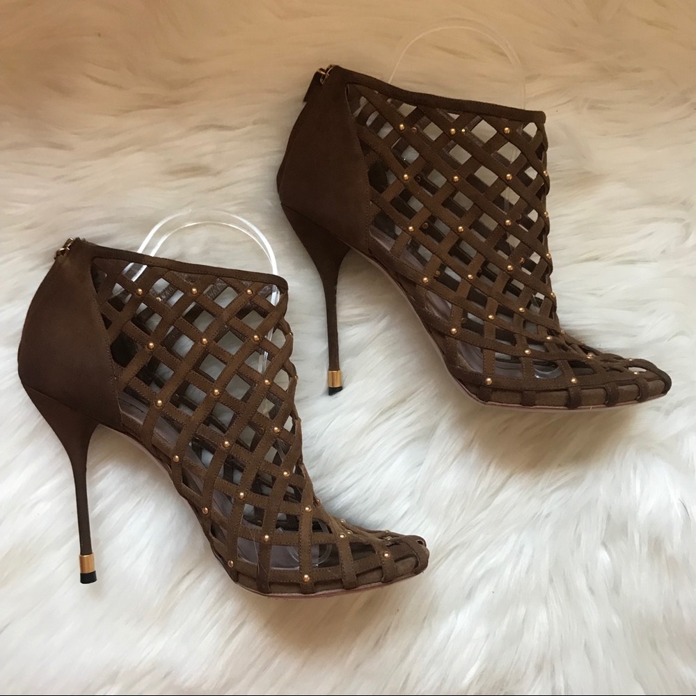 ⭕️SOLD⭕️ GUCCI Embellished Cage Booties Sandals - Picture 2 of 8